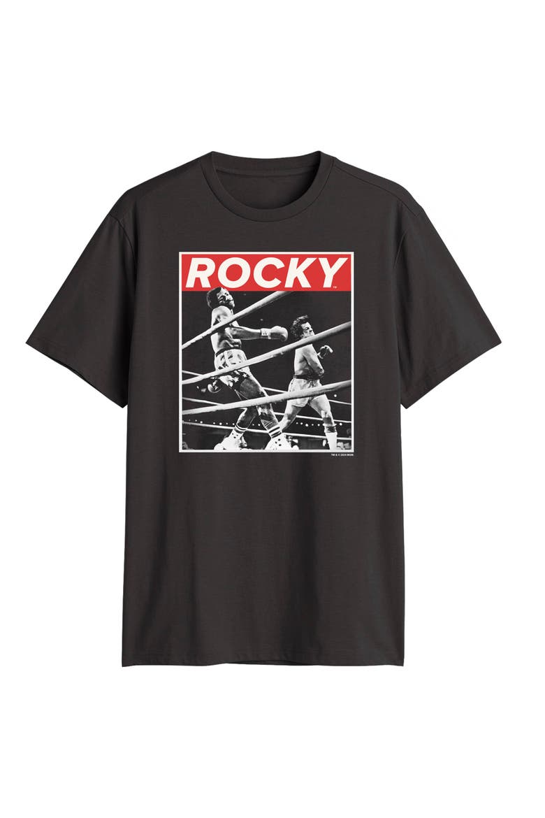 Men's Rocky Savage Punch Poster  Graphic T-Shirt, Main, color, Black