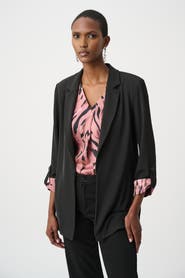 Joseph Ribkoff Woven Twill Printed Cuffs Blazer