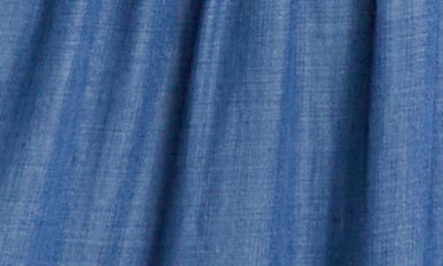 Wash Lab Denim Contrast Tiered Denim Maxi Skirt In Taylor Blue