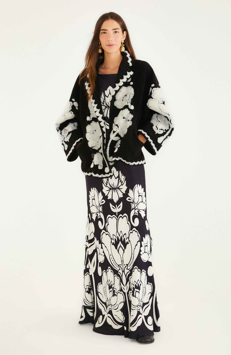 FARM Rio Floral Arabesque High Pile Fleece Jacket, Alternate, color,