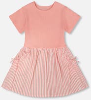 Deux par Deux Soft Jersey Short Sleeve Bi-Material Dress