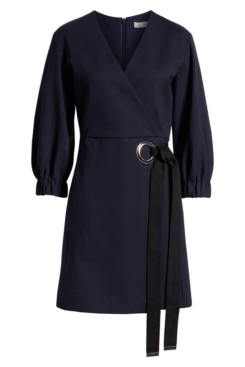 Wrap Front Minidress, Alternate, color, NAVY