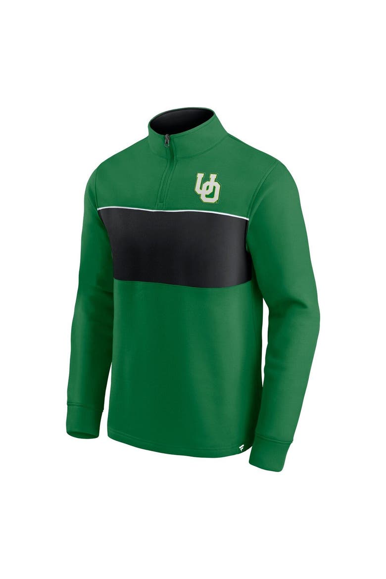 Men's Fanatics Branded Green/Black Oregon Ducks Primary Logo Quarter-Zip Jacket, Alternate, color, Green