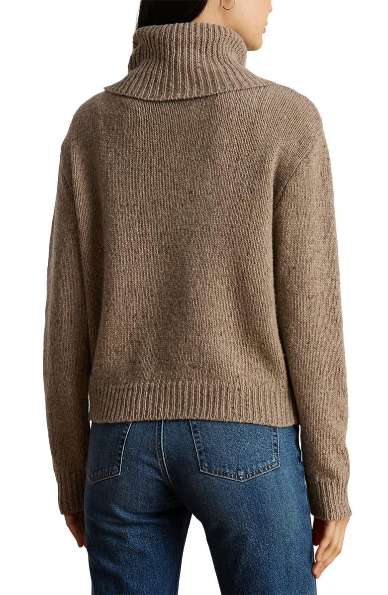 Lauren Ralph Lauren Wool Blend Buckle Trim Turtlneck Sweater, Alternate, color, Adirondack Heather Donegal