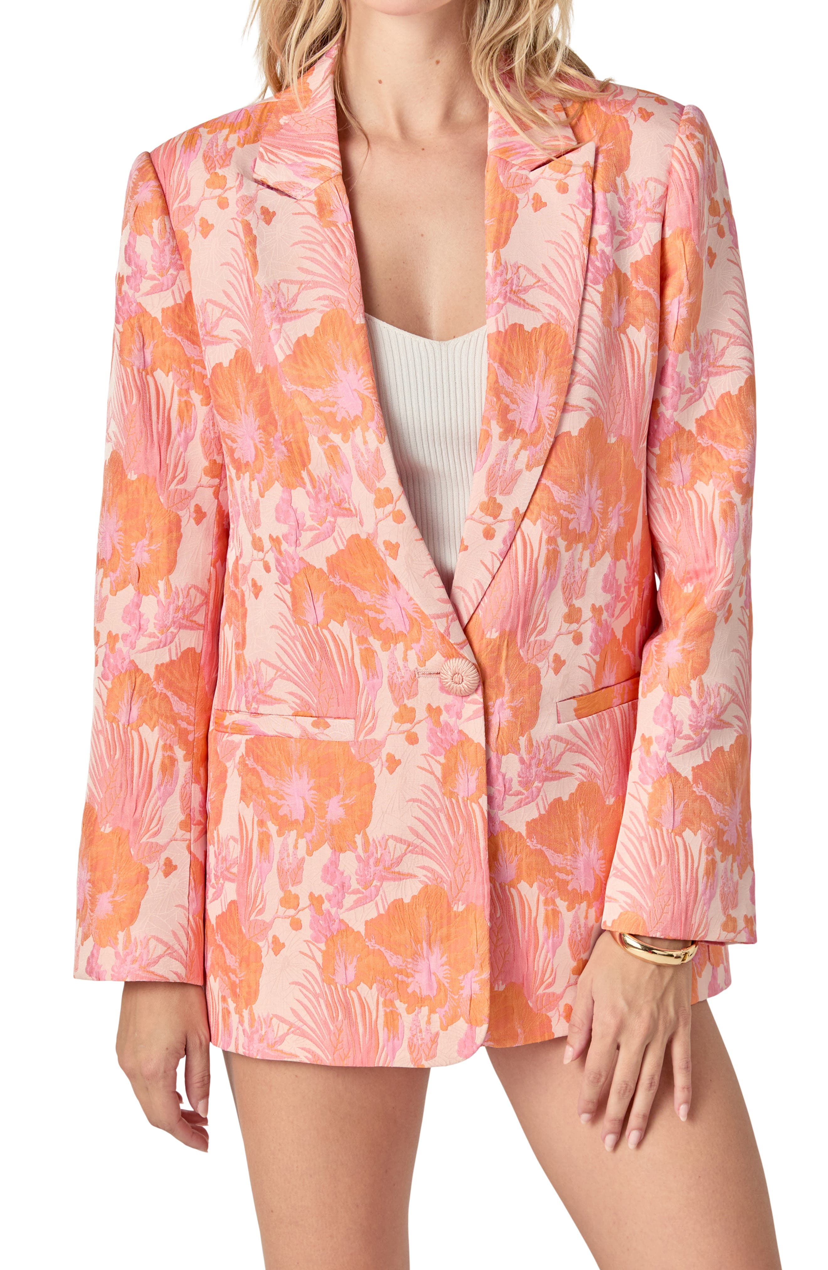 Floral Jacquard Blazer