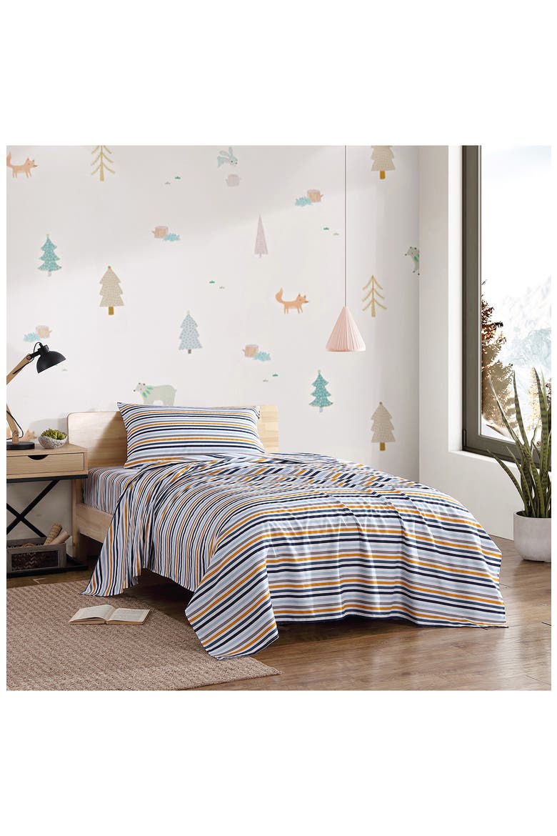 Vivid Stripe Sheet Set, Alternate, color, NAVY