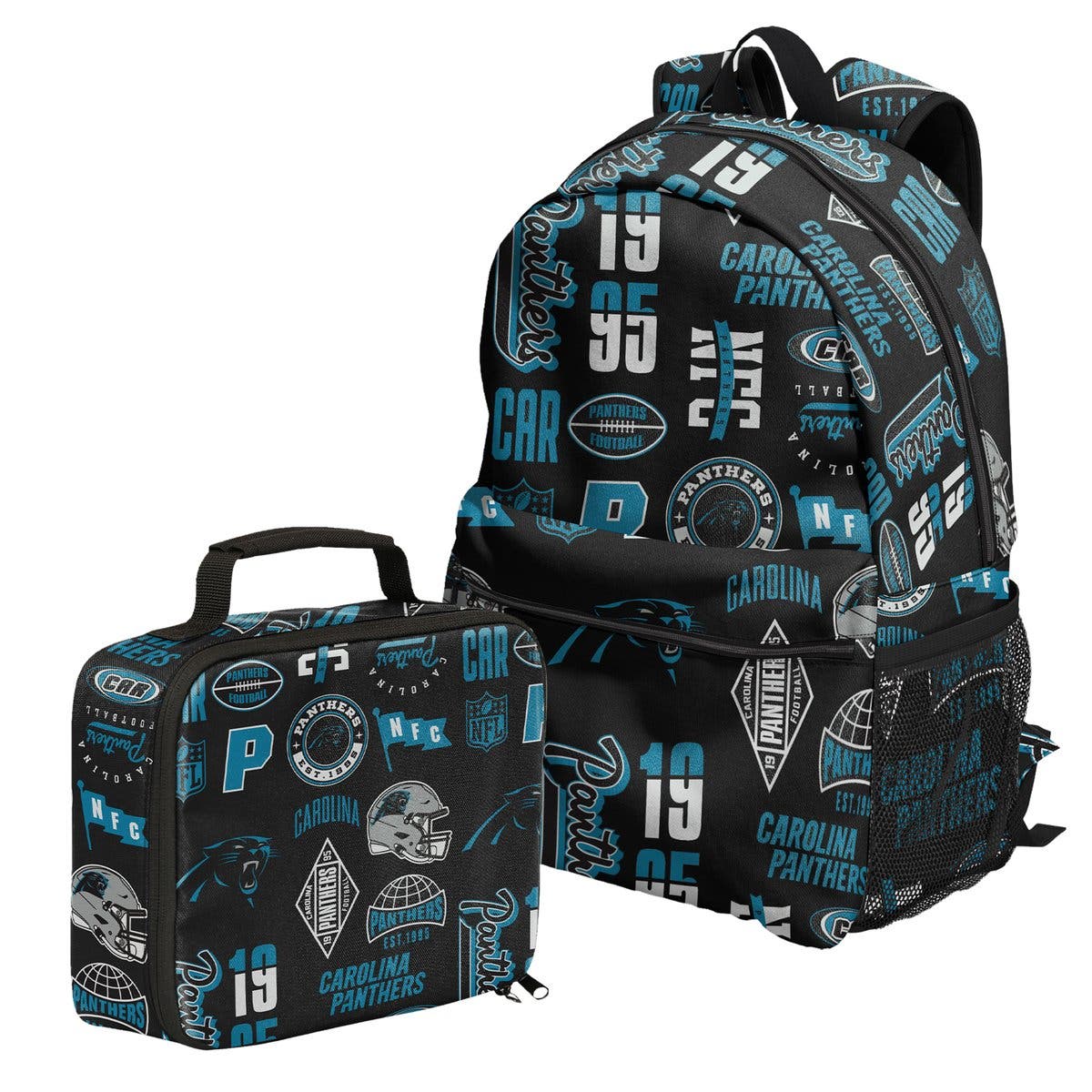 Carolina Panthers Backpack and Lunchbox Set, Main, color, Black