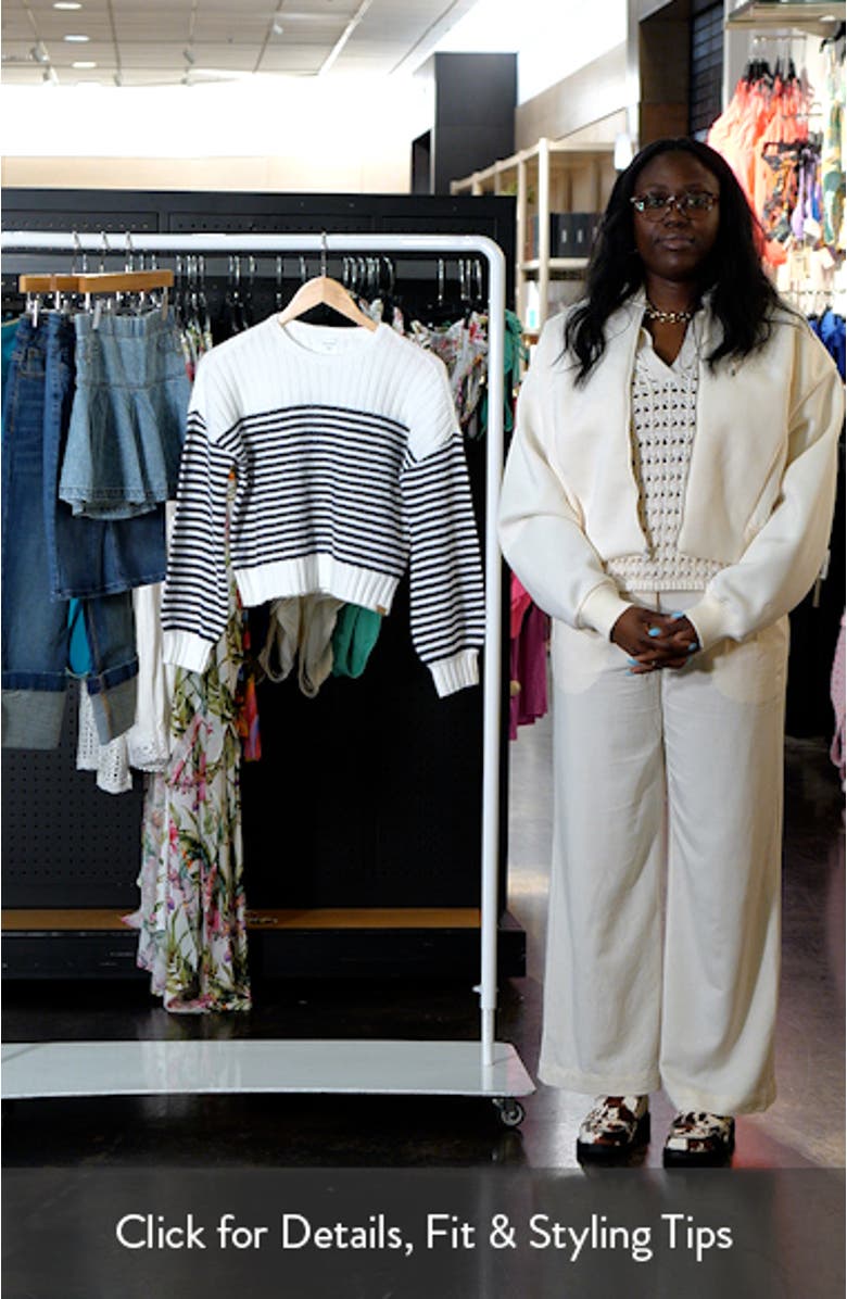 Kids' Stripe Balloon Sleeve Sweater, sales video thumbnail