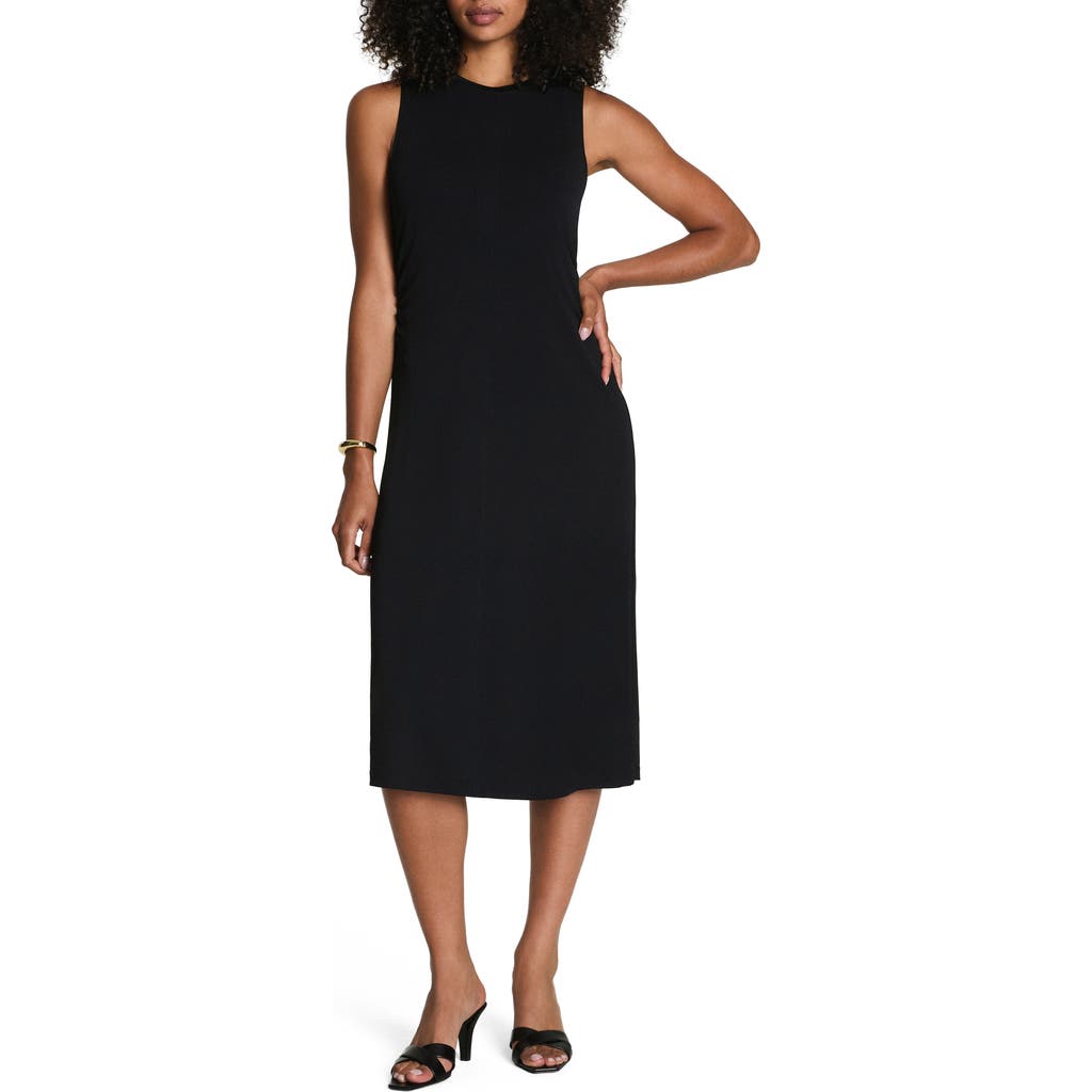 Spanx ® Ruched Sleek Jersey Tank Dress In Black