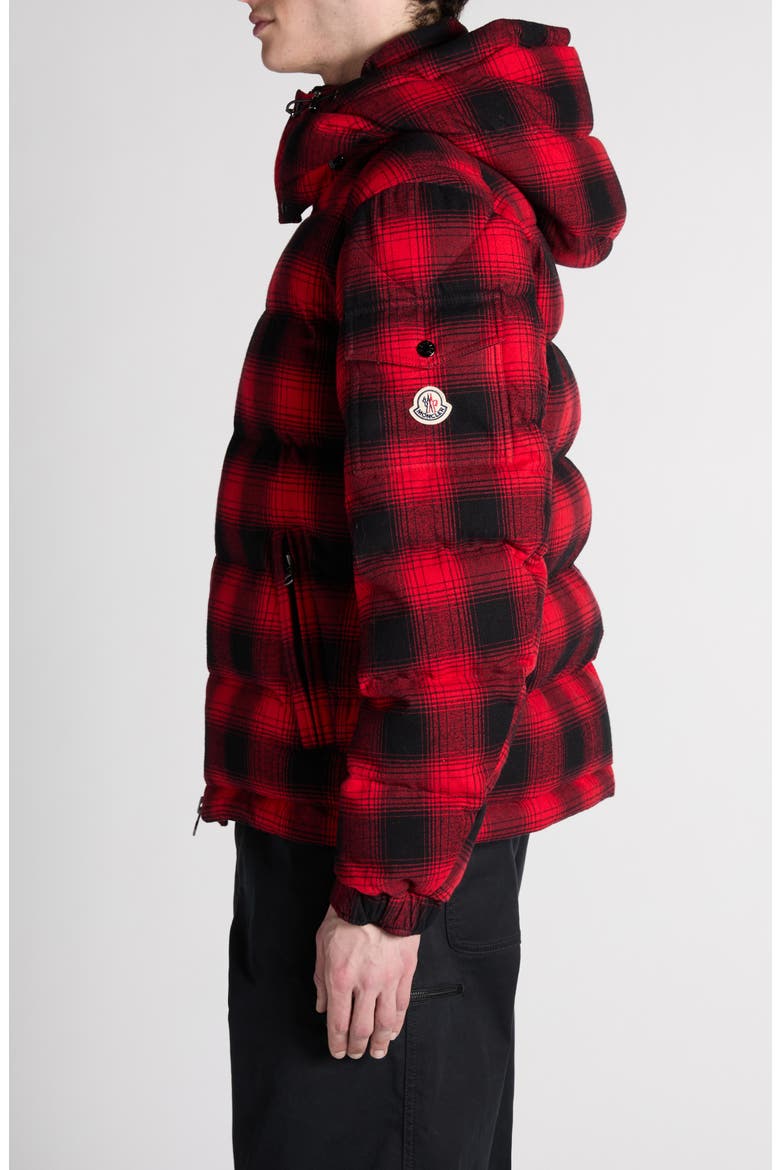 Airor Buffalo Check Down Puffer Jacket, Alternate, color, RED/ BLACK CHECK