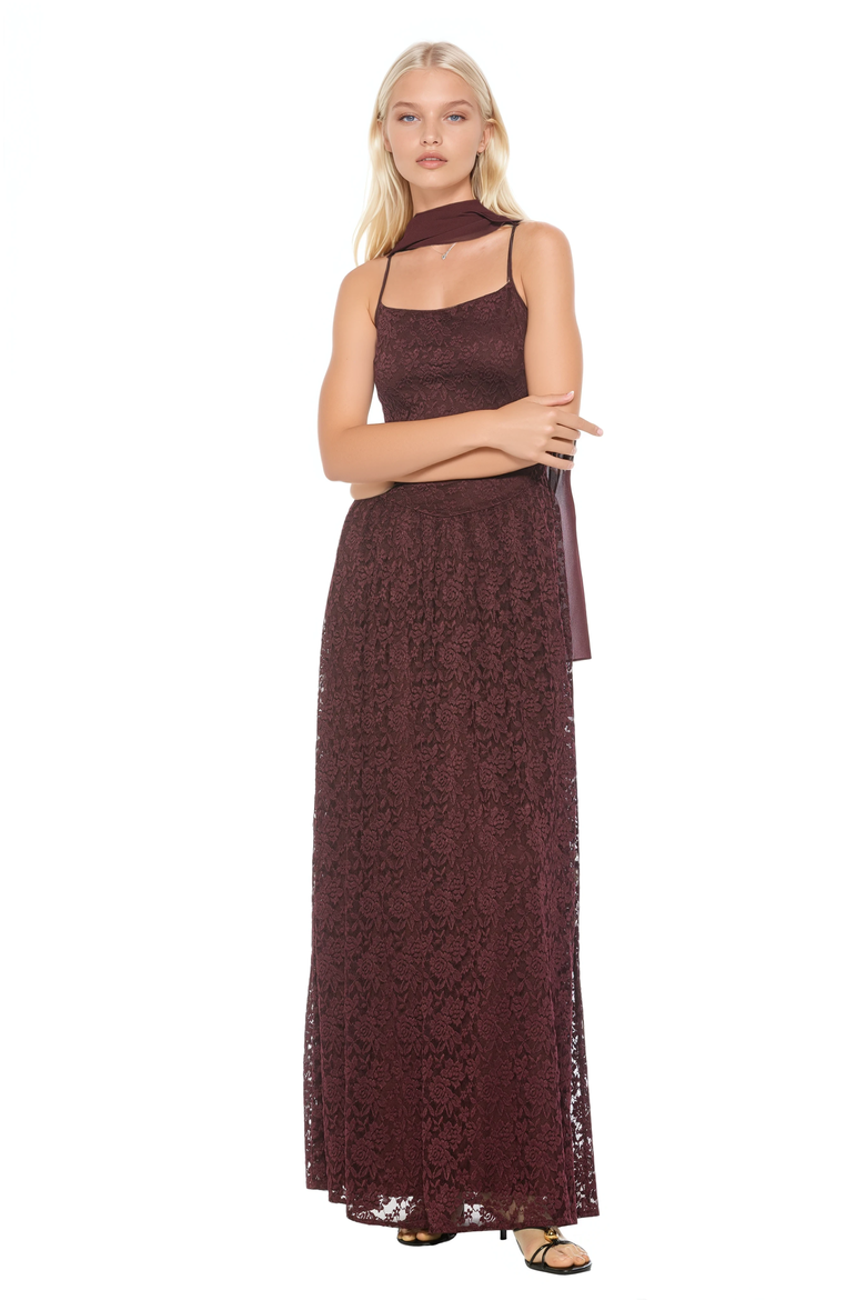 Marin Draped Bodice Dropped Waist Gown, Main, color, Burgundy