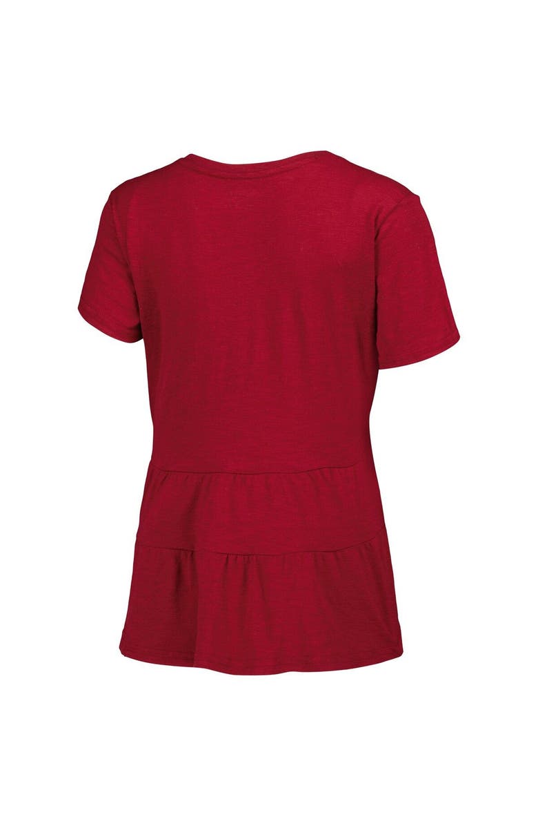 BOXERCRAFT Women's Crimson Indiana Hoosiers Willow Ruffle-Bottom T-Shirt, Alternate, color, 