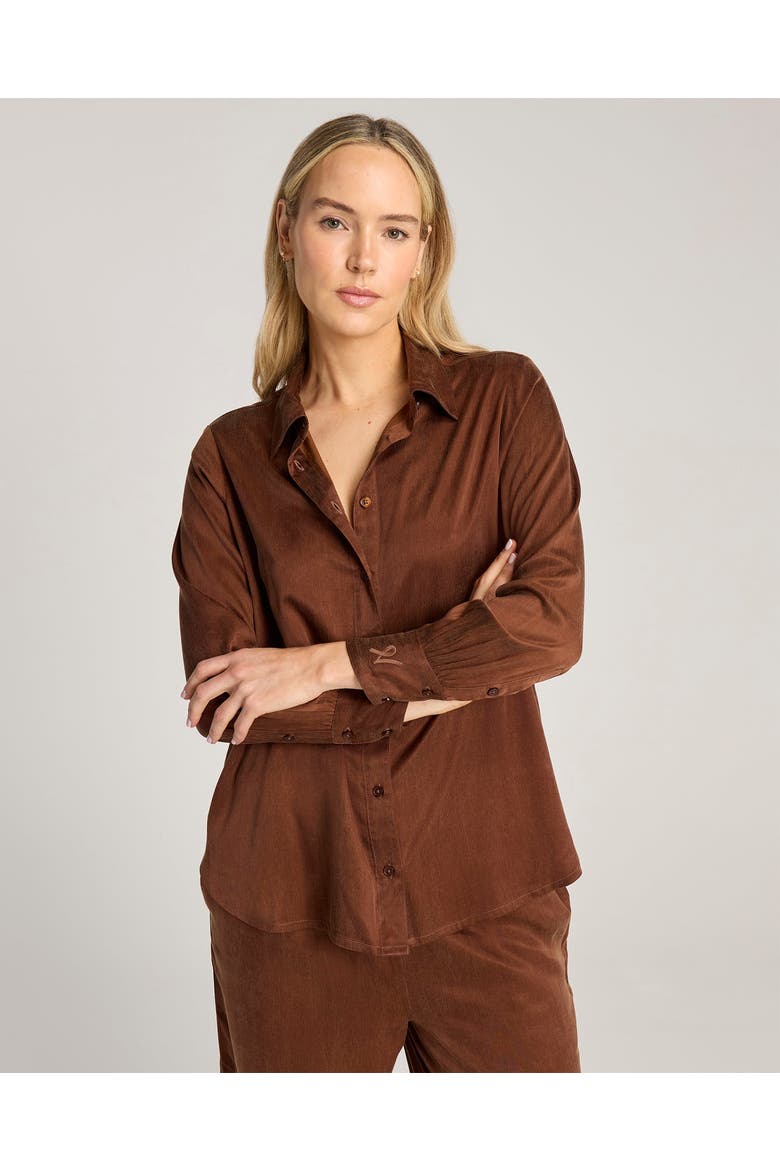Eco-Luxe Midi Shirt, Main, color, Cocoa