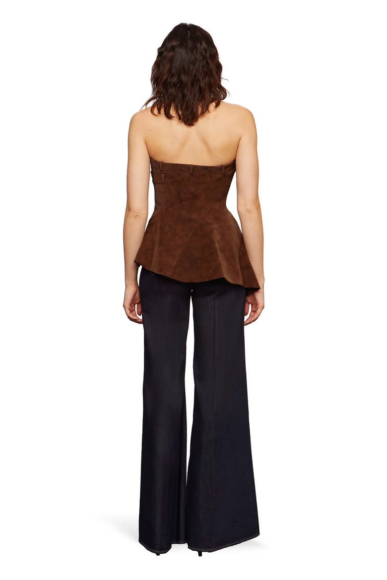 Augusta Bustier Peplum Top, Alternate, color, Toffee Swirl