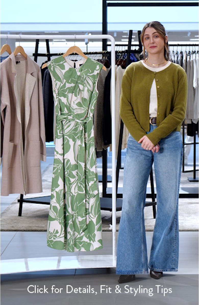 Floral Cross Neck Sleeveless Midi Dress, sales video thumbnail