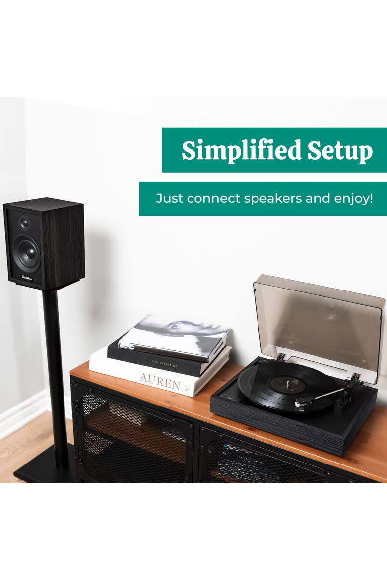 Vinyl Record Player, Belt-Drive Turntable, Bluetooth, Vinyl-to-MP3, Alternate, color, Black