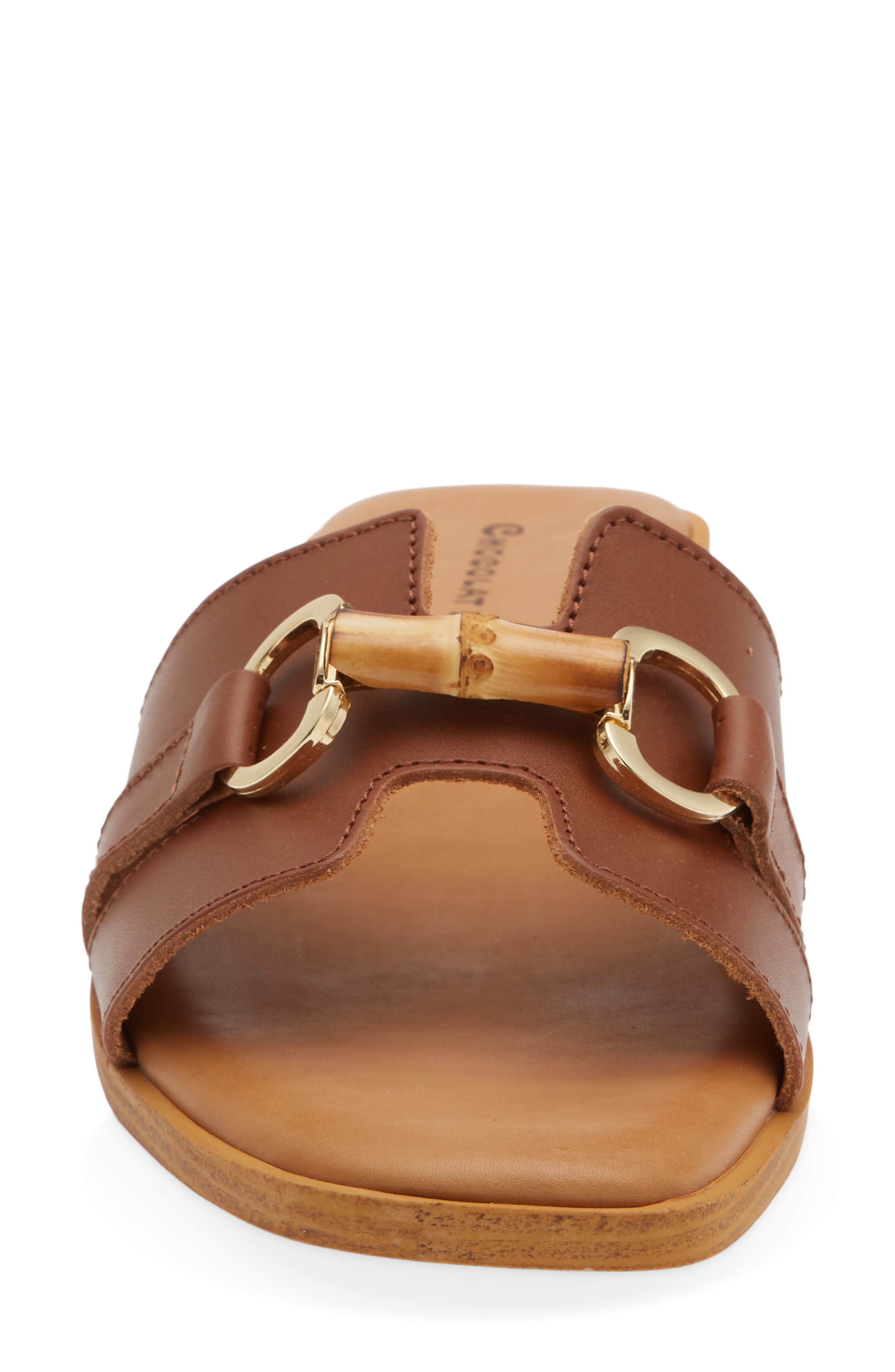 Baz Slide Sandal, Alternate, color, BROWN LEATHER