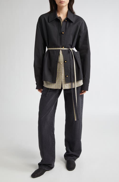 Eenk Layered Cotton Blend Jacket In Black