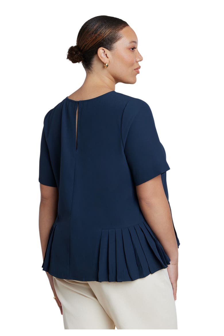 Pleated Hem Top, Alternate, color, BLUEBERRY
