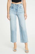 DAZE Pleaser High Waist Raw Hem Crop Jeans