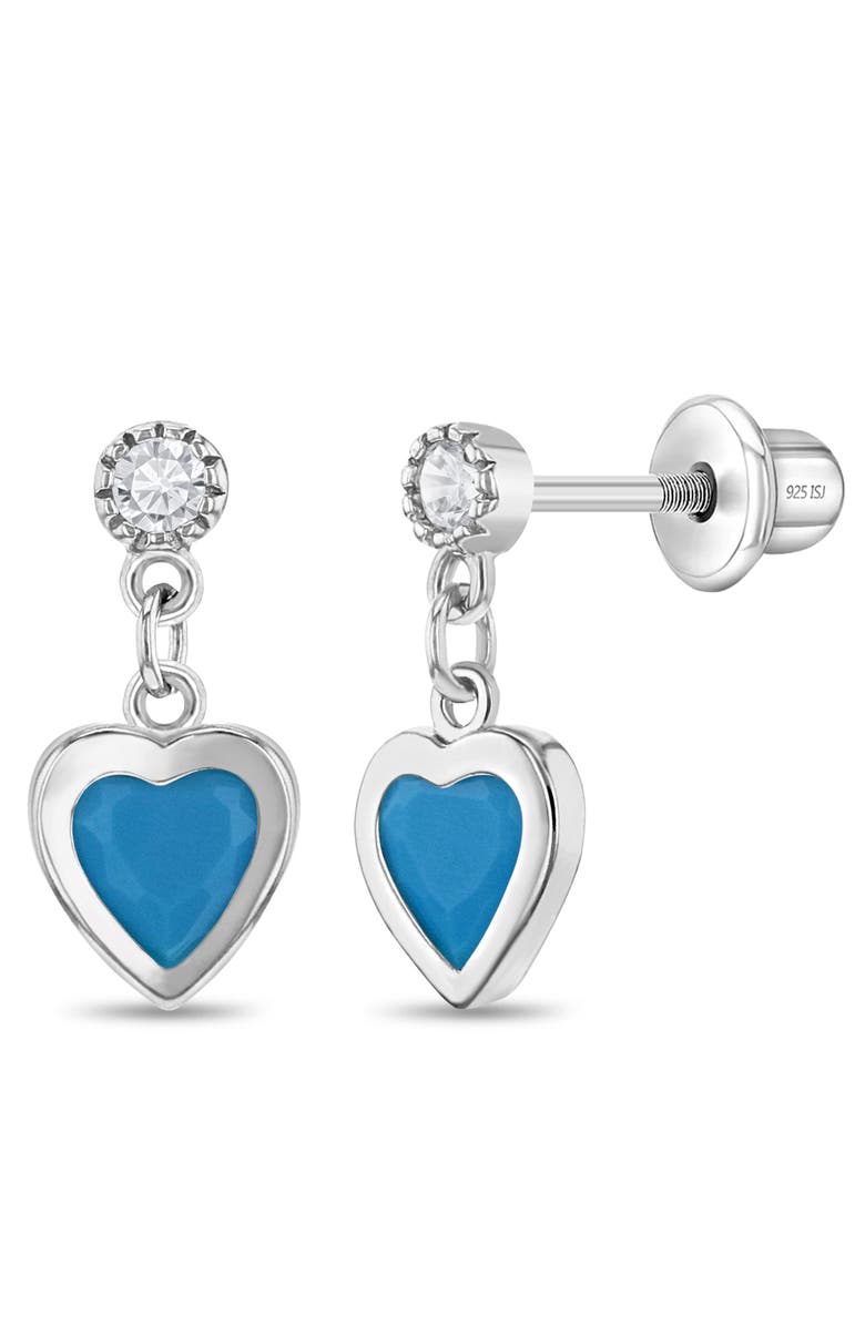 In Season Jewelry Turquoise Heart Dangle Girl Earrings, Main, color, Aqua Blue