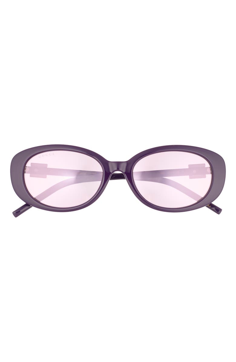 Gucci 55mm Oval Sunglasses, Main, color, Violet Violet Violet