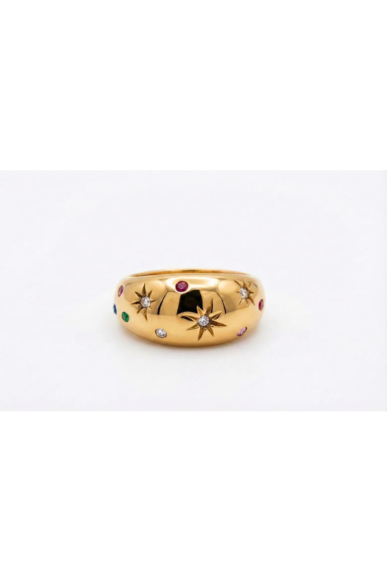 Star Accent Statement Ring, Main, color, yellow