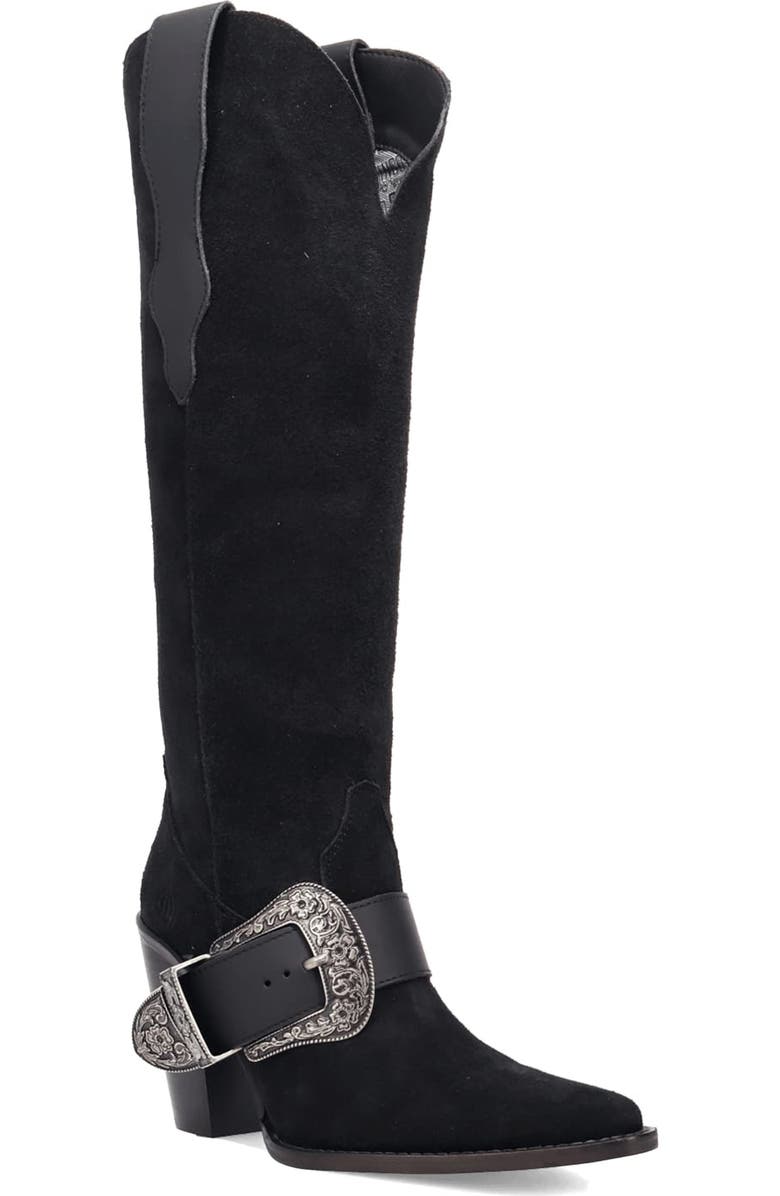 Dingo Yeehottie Over the Knee Western Boot, Main, color, Black