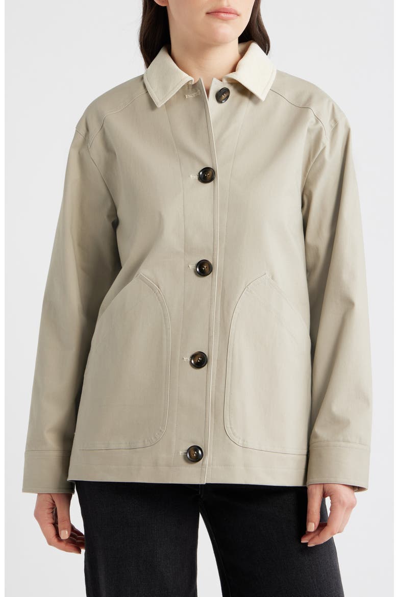 Cotton Stretch Twill Jacket, Alternate, color, LIGHT GREY W/ CREAM CORDUROY