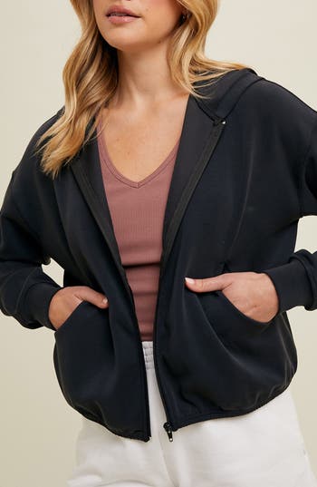 Wishlist Active Relaxed Crop Zip Hoodie