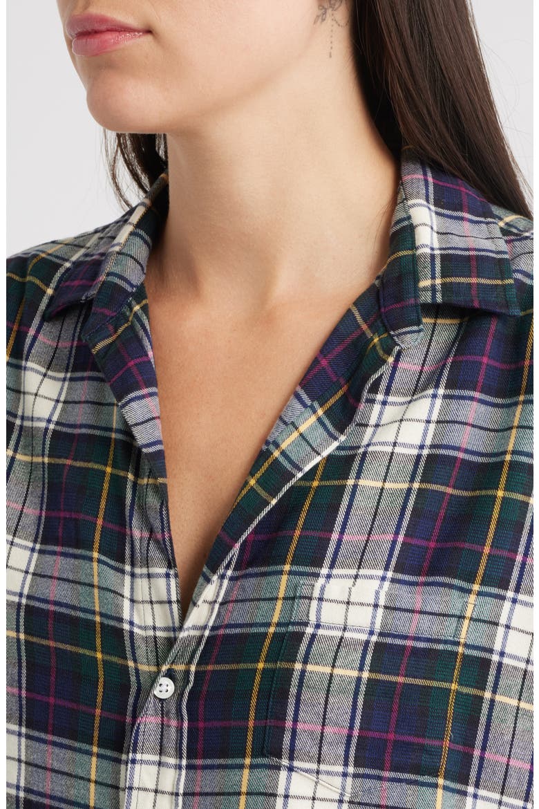 Plaid Relaxed Fit Cotton Button-Up Shirt, Alternate, color, WHITE NAV RED PLAID