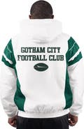 STARTER Men's Starter White New York Jets Gotham City Half-Zip Hoodie Jacket