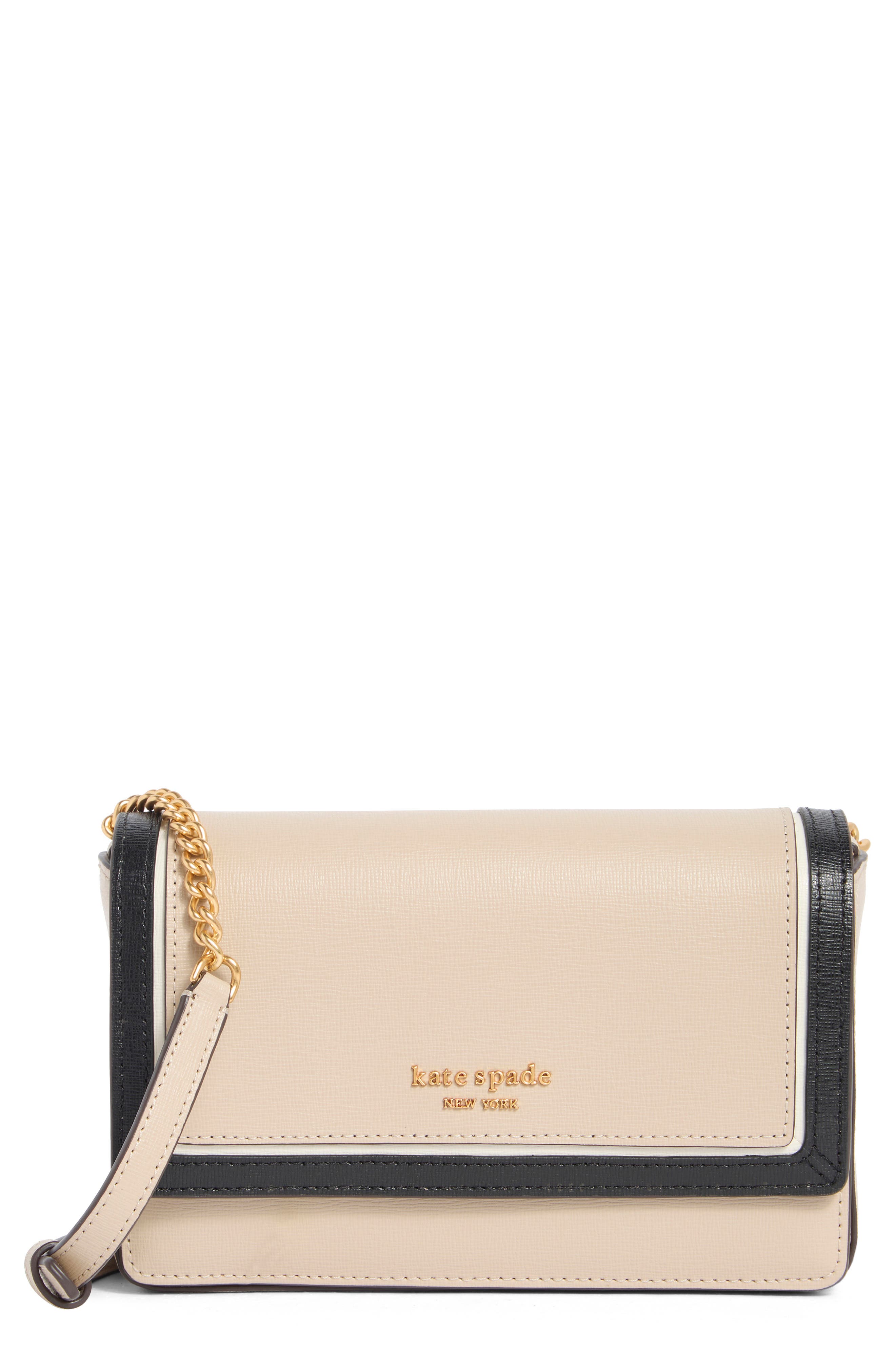 morgan colorblock saffiano leather crossbody bag, Main, color, EARTHENWARE