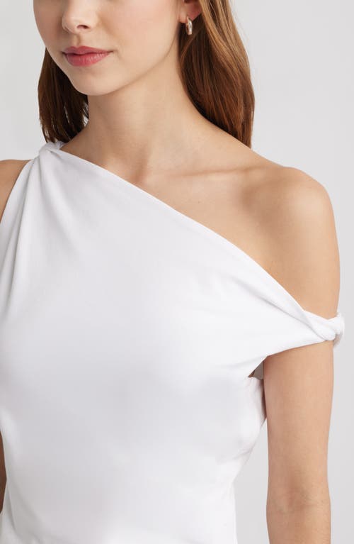 Open Edit Twist One-shoulder Top In White