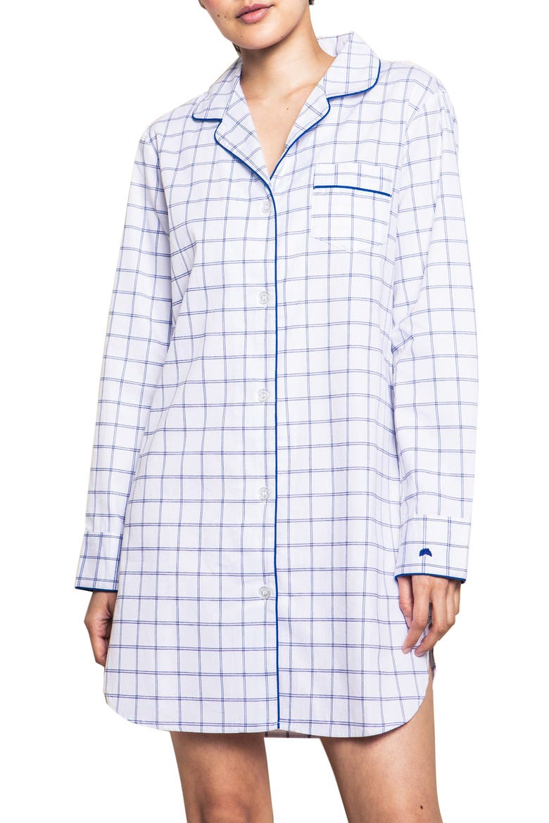 Nantucket Tattersall Nightshirt, Main, color, WHITE