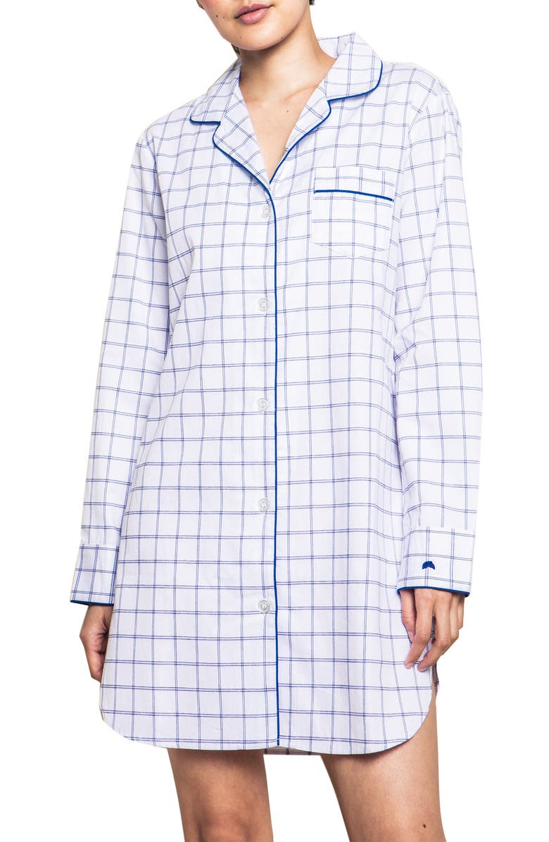 Petite Plume Nantucket Tattersall Nightshirt, Main, color, 