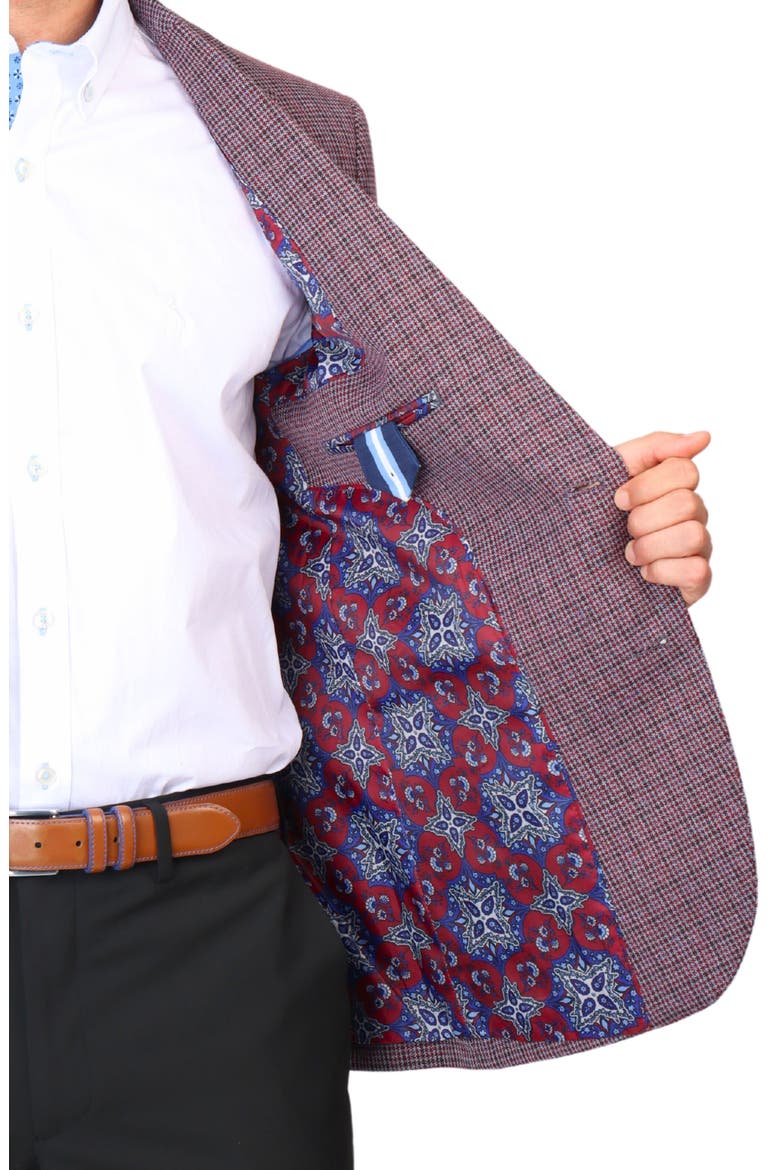 Micro Houndstooth Sport Coat, Alternate, color, MERLOT
