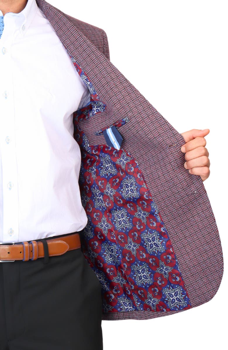 TailorByrd Micro Houndstooth Sport Coat, Alternate, color, Merlot