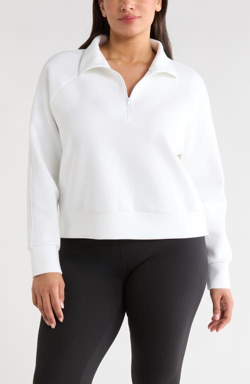 Zella Sporty Half-Zip Pullover in White at Nordstrom, Size 1X