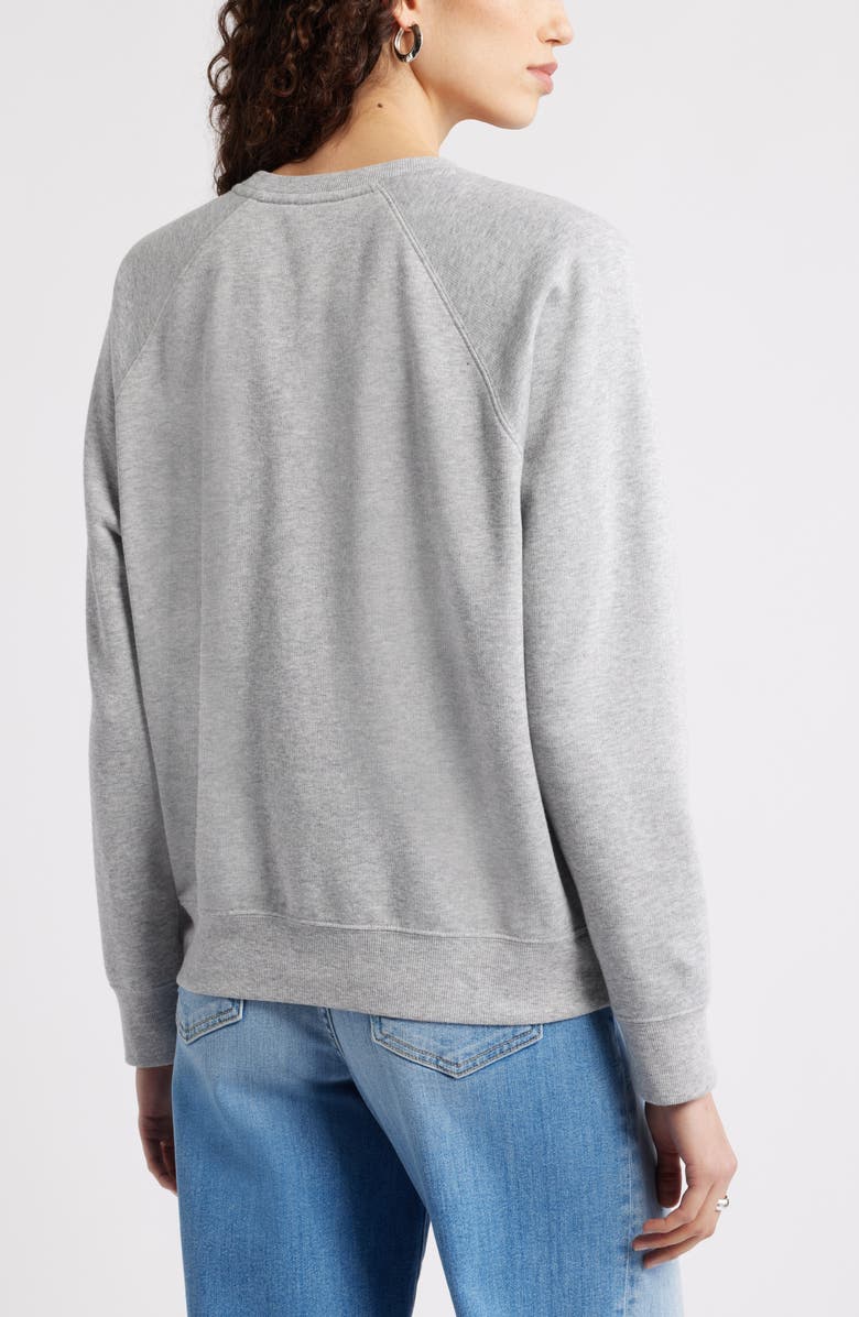 Caslon<sup>®</sup> All You Need is Love Embroidered Sweatshirt, Alternate, color, Grey Red All You Need Is Love