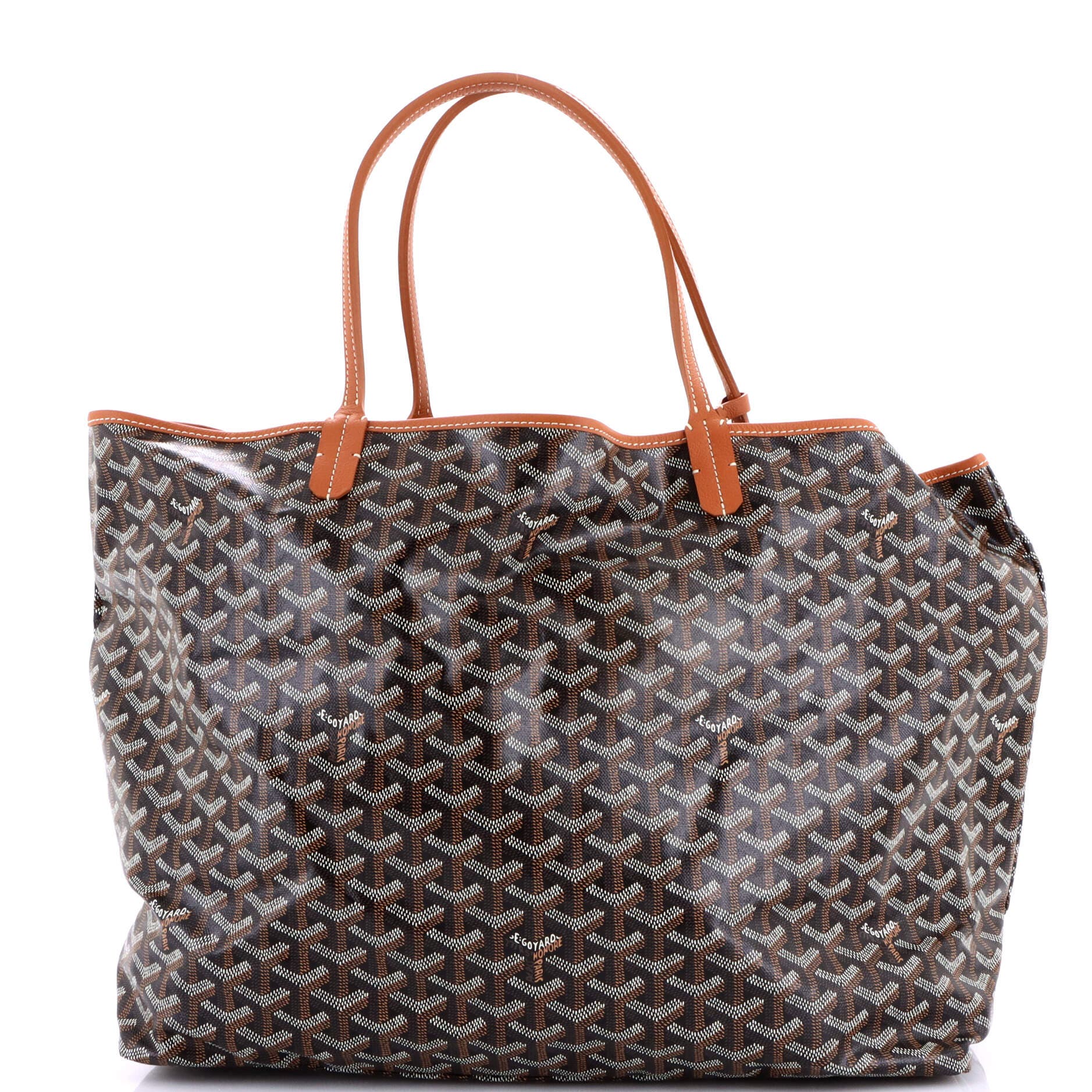 Pre-Owned Goyard Saint Louis Tote Coated Canvas GM, Main, color, Brown