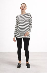 Nom Maternity Liv Long Sleeve Sculpting Maternity Crew Neck Tee