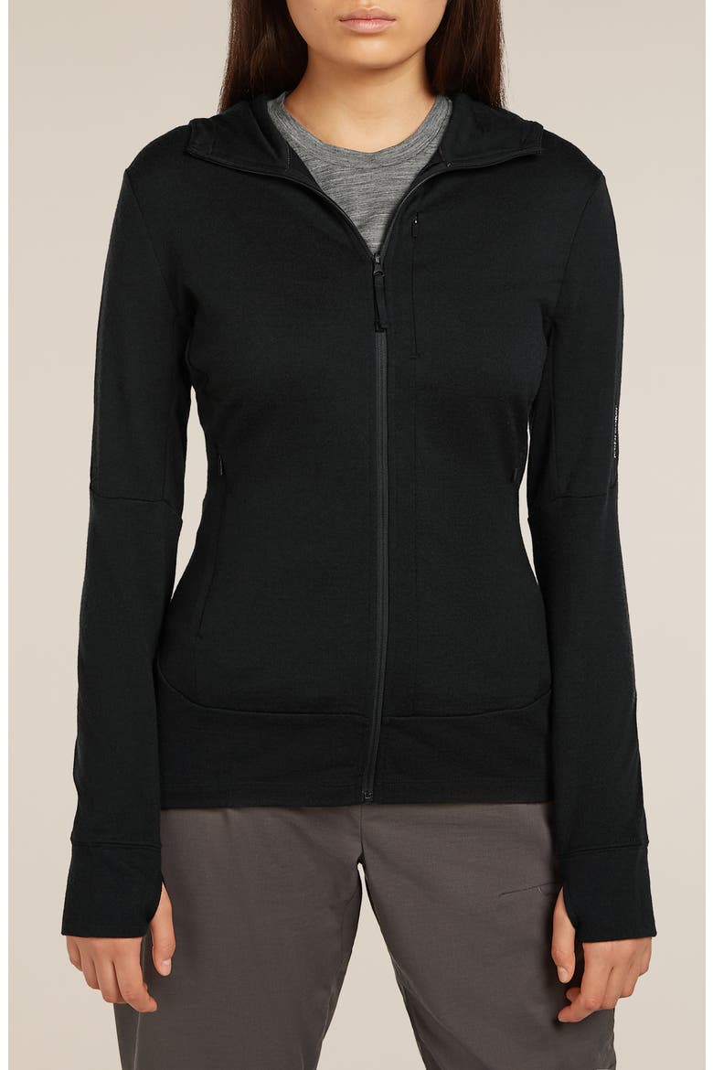 260 Quantum Merino Wool Hooded Jacket, Main, color, BLACK