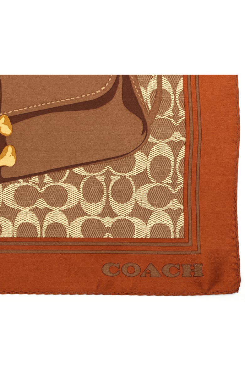 COACH Tabby Print Square Silk Scarf, Alternate, color, Burnished Amber