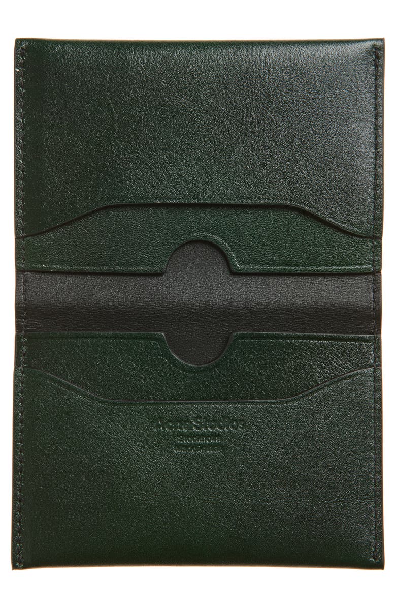 Acne Studios Leather Bifold Card Case, Alternate, color, 