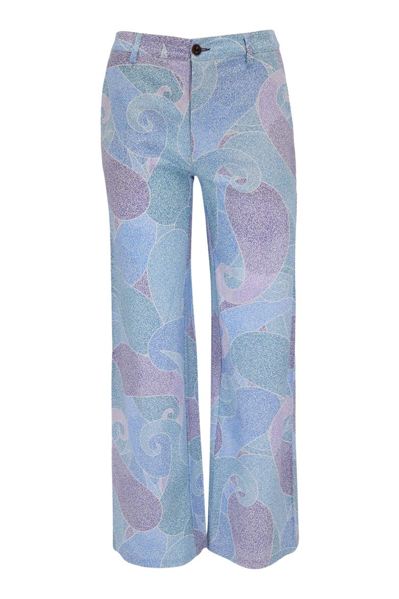Grain Paisley Womens Wool Wide-leg Pant, Alternate, color, GRAIN PAISLEY TEAL