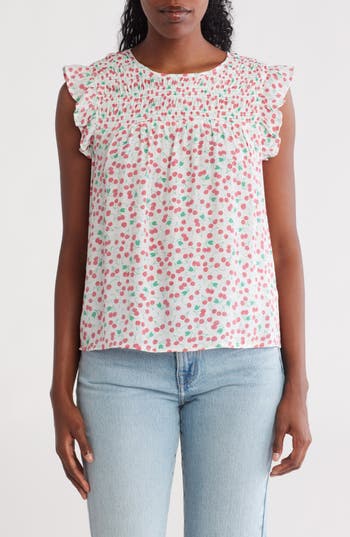 Nanette Lepore Flutter Sleeve Top