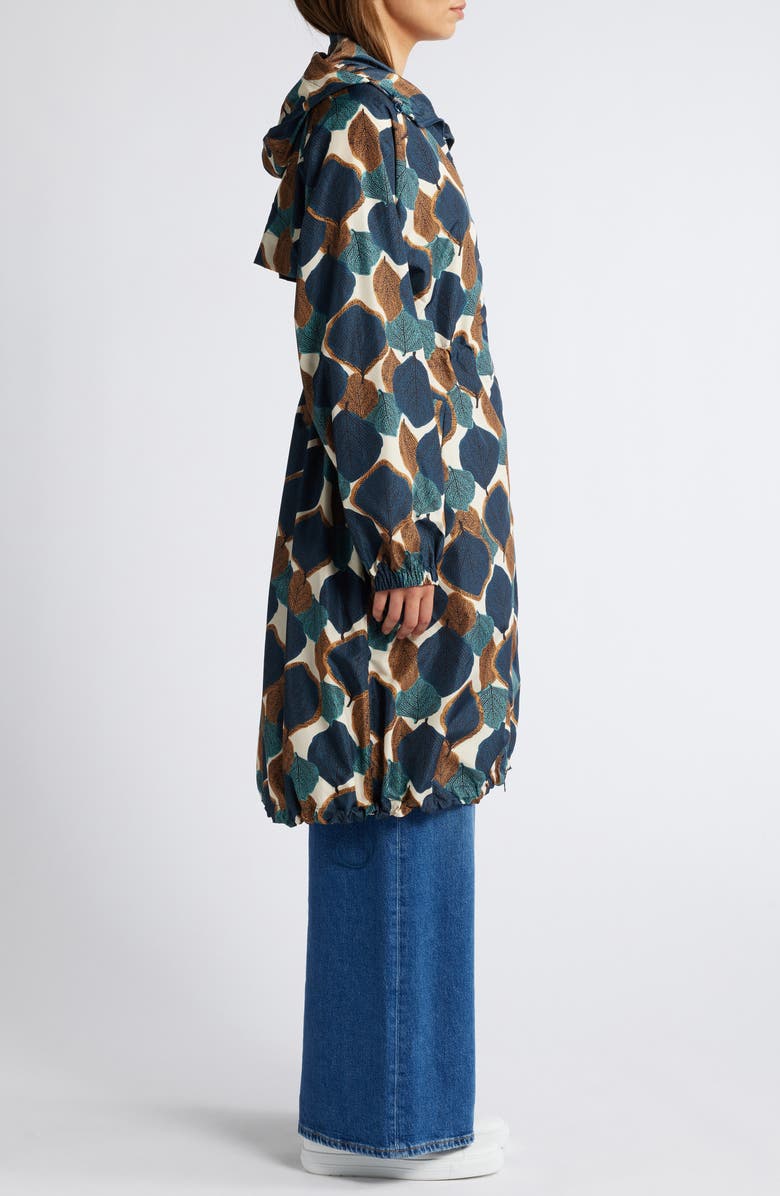 Masai Copenhagen Trina Water Resistant Leaf Print Coat, Alternate, color,