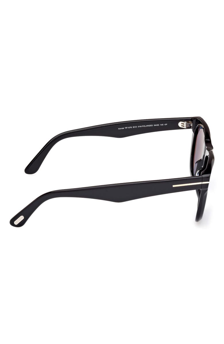 TOM FORD Kendel 54mm Square Sunglasses, Alternate, color, Black Eco / T Logo