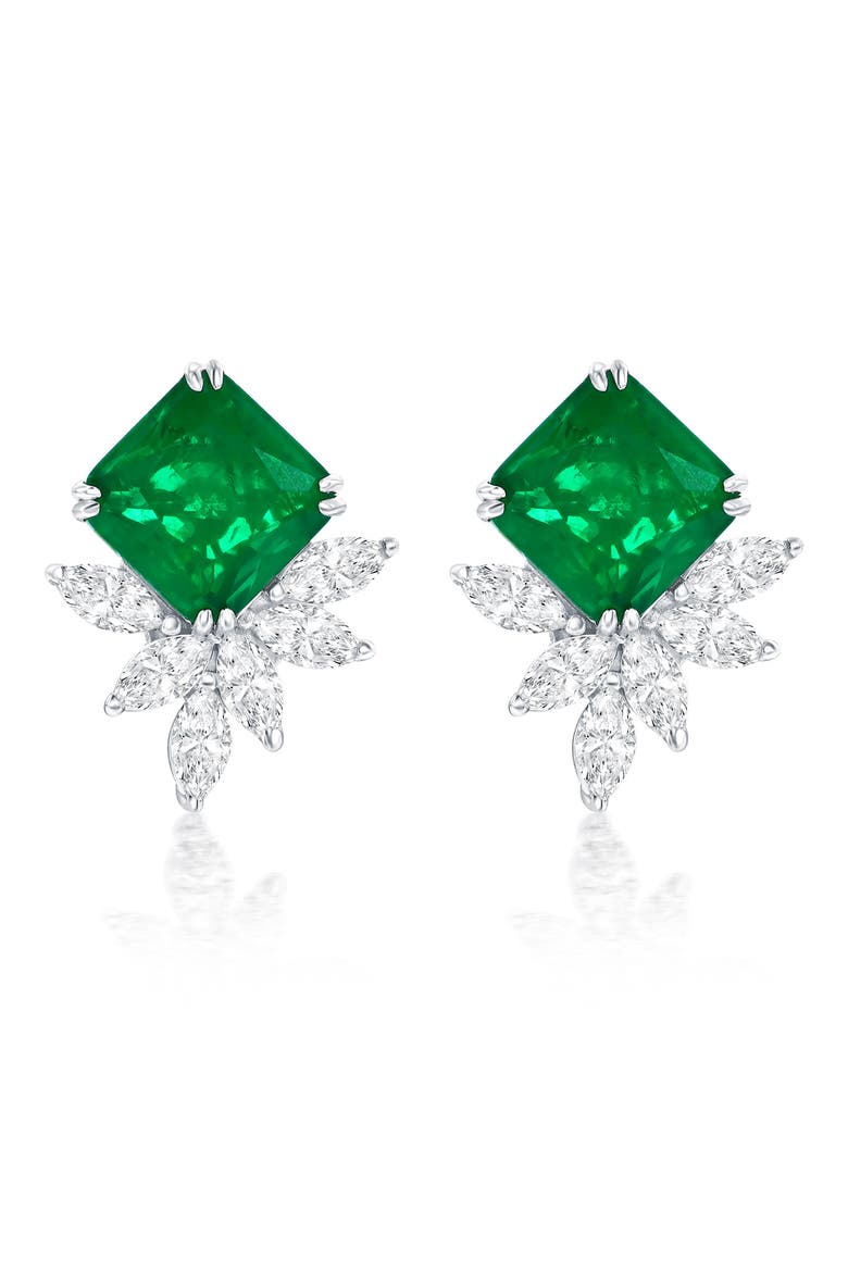 Gala Cluster Stud Earrings, Main, color, GREEN
